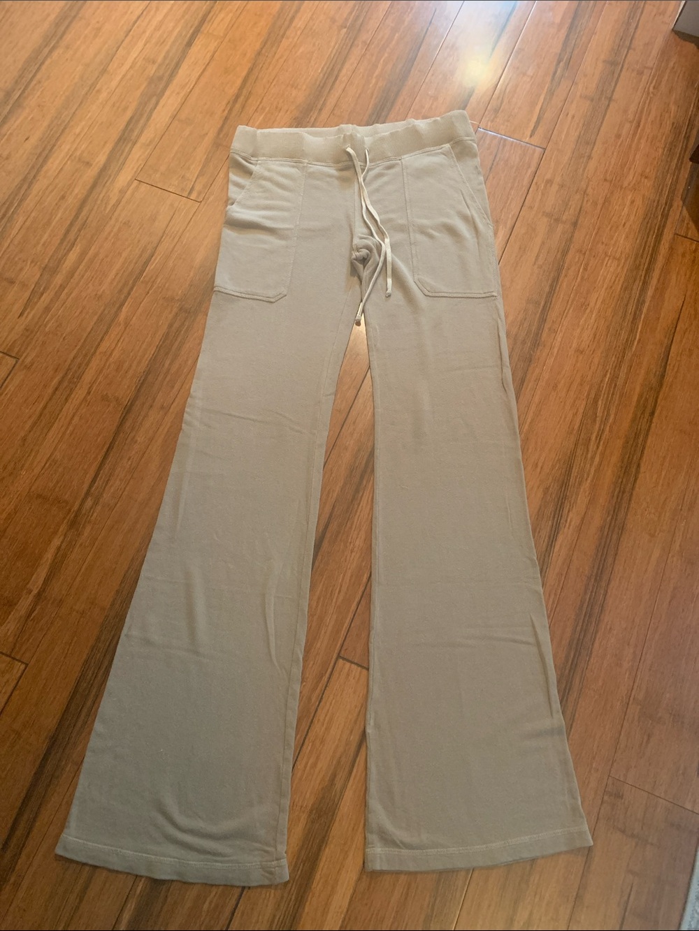 Hard Tail Neutral Wide Leg Drawstring Knit Pants